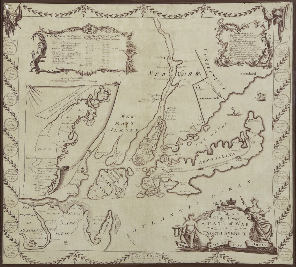 Winterthur Common Destinations (Maps) Seat of War Handkerchief 1959.0965